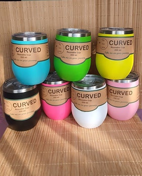 Curved  Reusable Cup 350 ml - eco from My Eco Vita - Gets yours for $15! Shop now at The Riverside Pantry