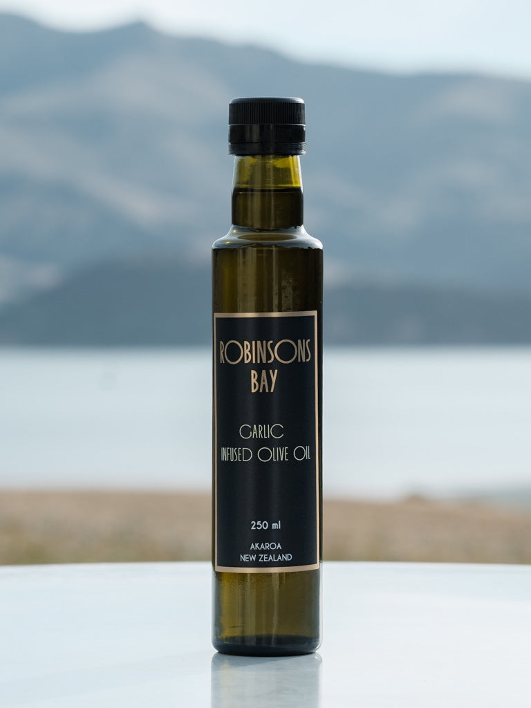 Garlic Infused Olive Oil 250ml - oil from Robinsons Bay - Gets yours for $22! Shop now at The Riverside Pantry