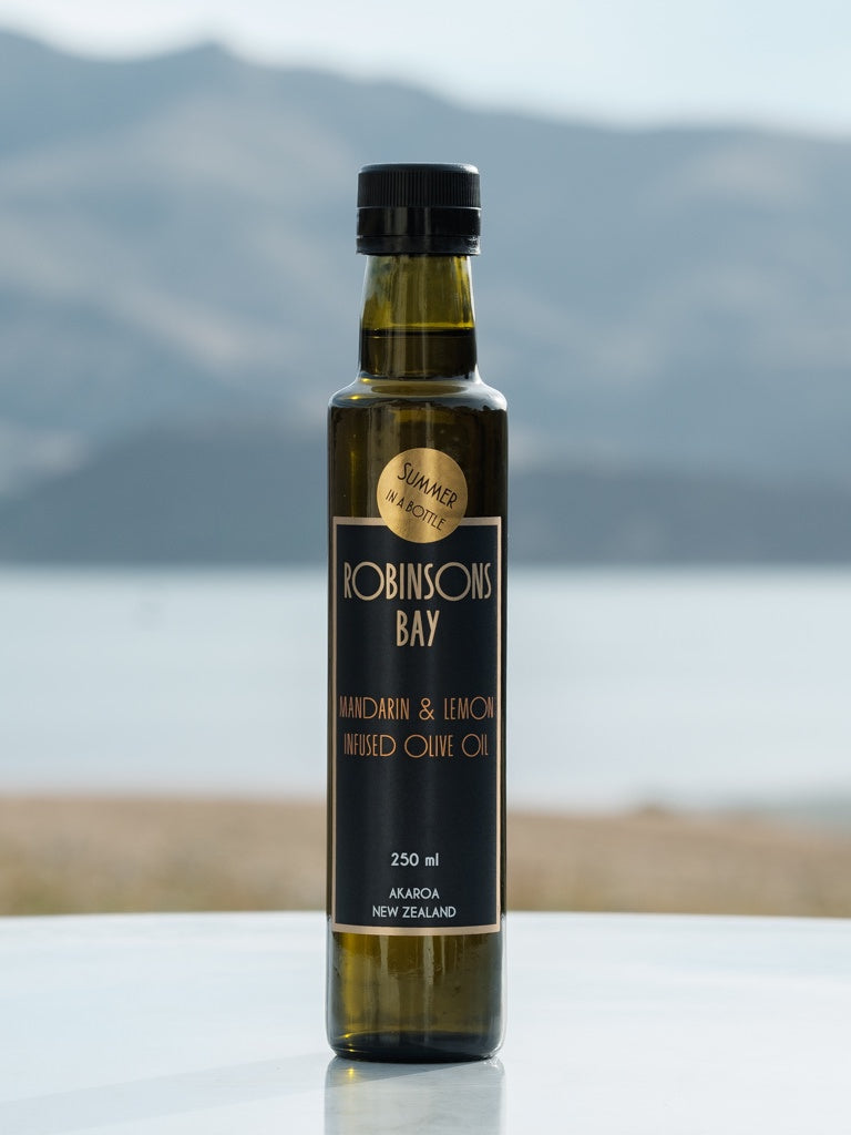 Mandarin & Lemon Infused Olive oil 250ml - oil from Robinsons Bay - Gets yours for $22! Shop now at The Riverside Pantry