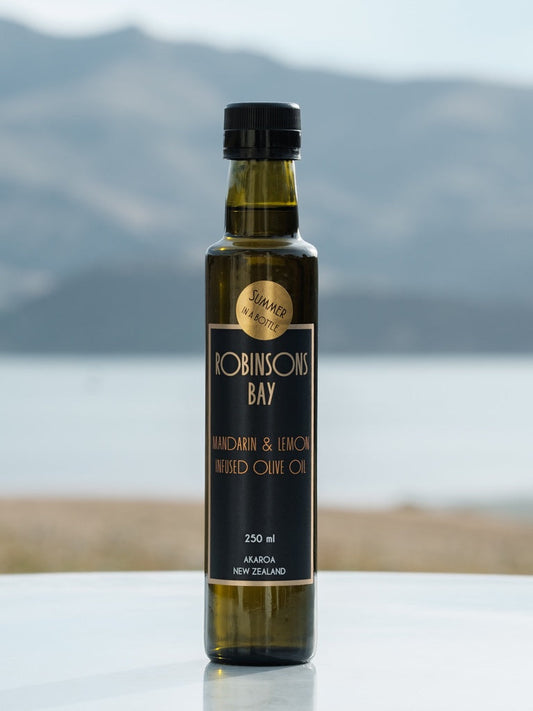 Mandarin & Lemon Infused Olive oil 250ml - oil from Robinsons Bay - Gets yours for $22! Shop now at The Riverside Pantry