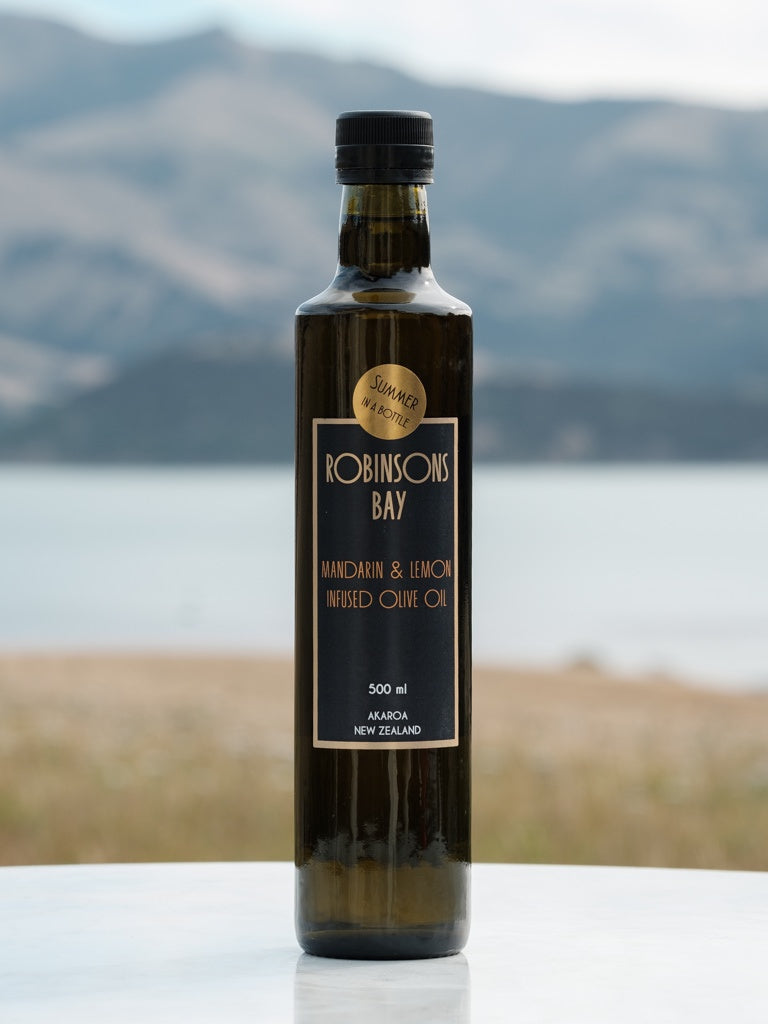 Mandarin & Lemon Infused Olive oil 500ml - oil from Robinsons Bay - Gets yours for $41! Shop now at The Riverside Pantry