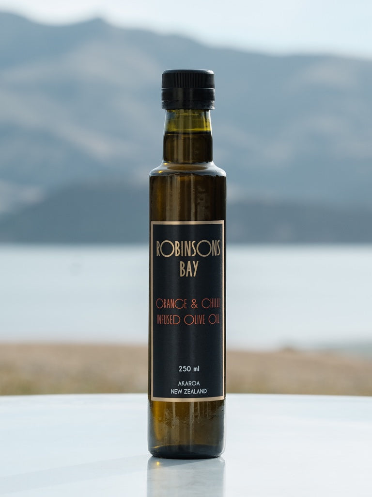 Orange & Chilli Infused Olive Oil 250ml - oil from Robinsons Bay - Gets yours for $22! Shop now at The Riverside Pantry