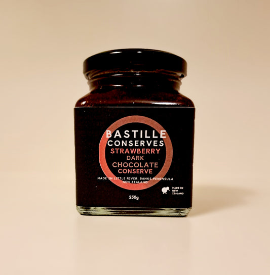 Strawberry Dark Chocolate Conserve 230g - condiment from Bastille Conserves - Gets yours for $13.99! Shop now at The Riverside Pantry