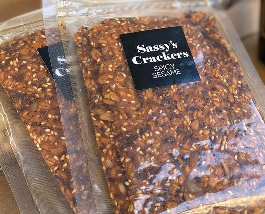 Sassy's Crackers - Spicy Sesame - snack from Sassy Salt Lady - Gets yours for $9! Shop now at The Riverside Pantry