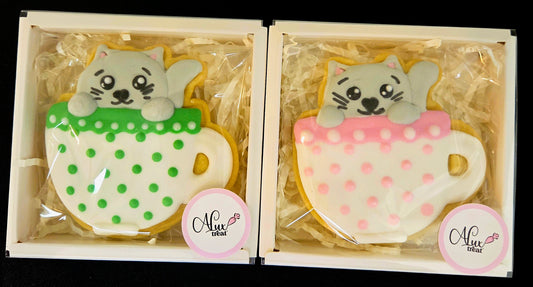 Cat in Teacup Cookie Gift - snack from Alux Treat - Gets yours for $8! Shop now at The Riverside Pantry