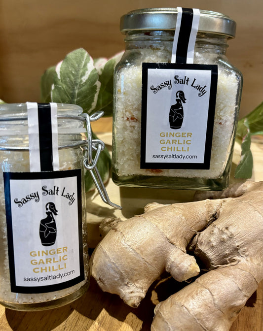 Ginger Garlic & Chilli Salt Blend - condiment from Sassy Salt Lady - Gets yours for $14! Shop now at The Riverside Pantry