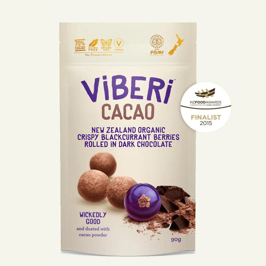 CACAO Chocolate Rolled Blackcurrants - snack from ViBERi - Gets yours for $9.90! Shop now at The Riverside Pantry