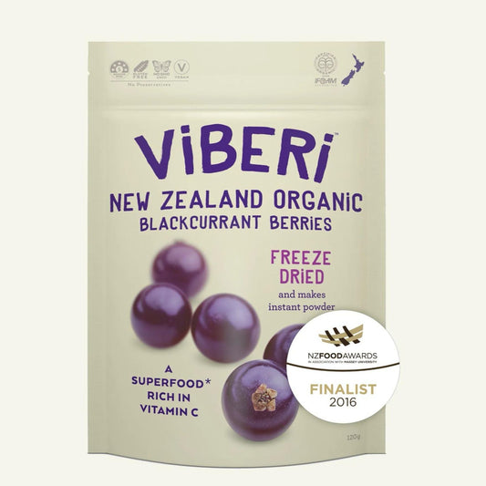Freeze Dried Organic Blackcurrants 120g - snack from ViBERi - Gets yours for $21.95! Shop now at The Riverside Pantry
