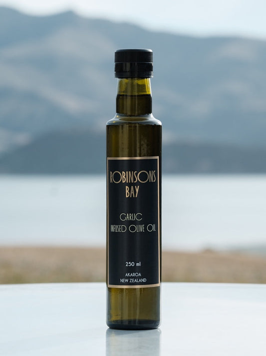 Garlic Infused Olive Oil 250ml - oil from Robinsons Bay - Gets yours for $21.00! Shop now at The Riverside Pantry