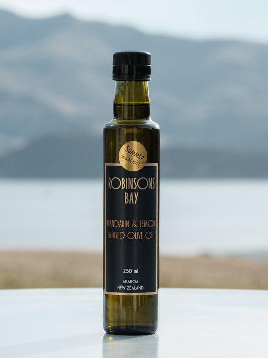 Mandarin & Lemon Infused Olive oil 250ml - oil from Robinsons Bay - Gets yours for $21.00! Shop now at The Riverside Pantry