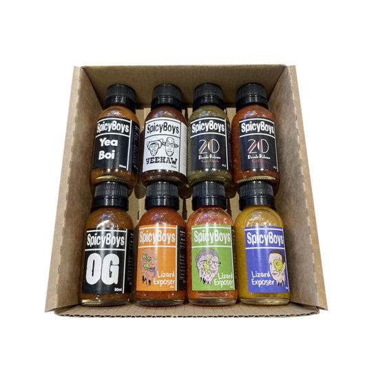 SpicyBoys Challenge Box - condiment from SpicyBoys - Gets yours for $50.00! Shop now at The Riverside Pantry