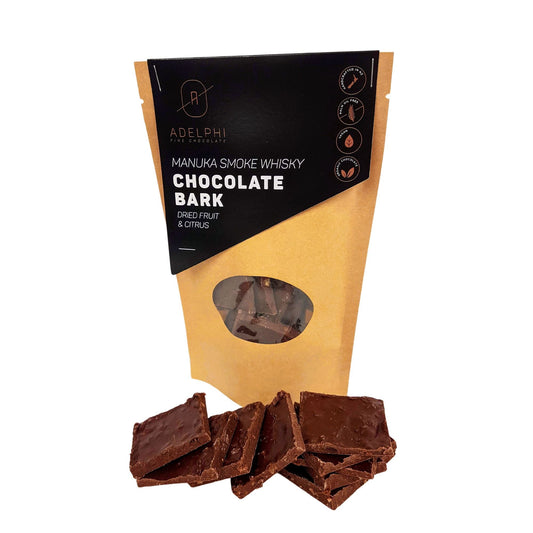 Chocolate Bark Manuka Smoke Whisky - confectionery from Adelphi Fine Chocolate - Gets yours for $12.50! Shop now at The Riverside Pantry
