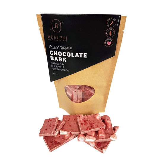 Chocolate Bark Ruby Ripple - confectionery from Adelphi Fine Chocolate - Gets yours for $12.50! Shop now at The Riverside Pantry