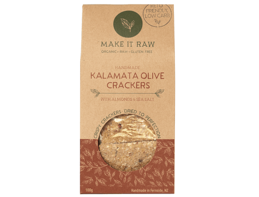 Kalamata Olive Crackers - snack from Make It Raw - Gets yours for $9.90! Shop now at The Riverside Pantry