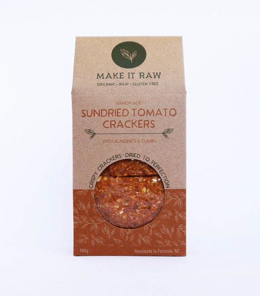 Sundried Tomato Crackers - snack from Make It Raw - Gets yours for $9.90! Shop now at The Riverside Pantry