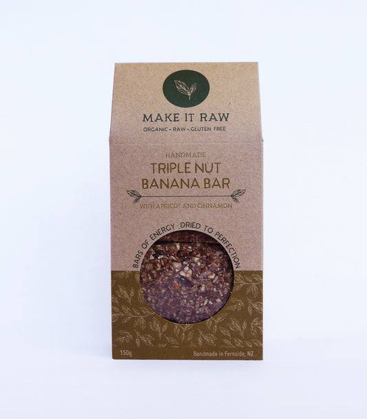 Triple Nut Banana Bar - snack from Make It Raw - Gets yours for $13.00! Shop now at The Riverside Pantry